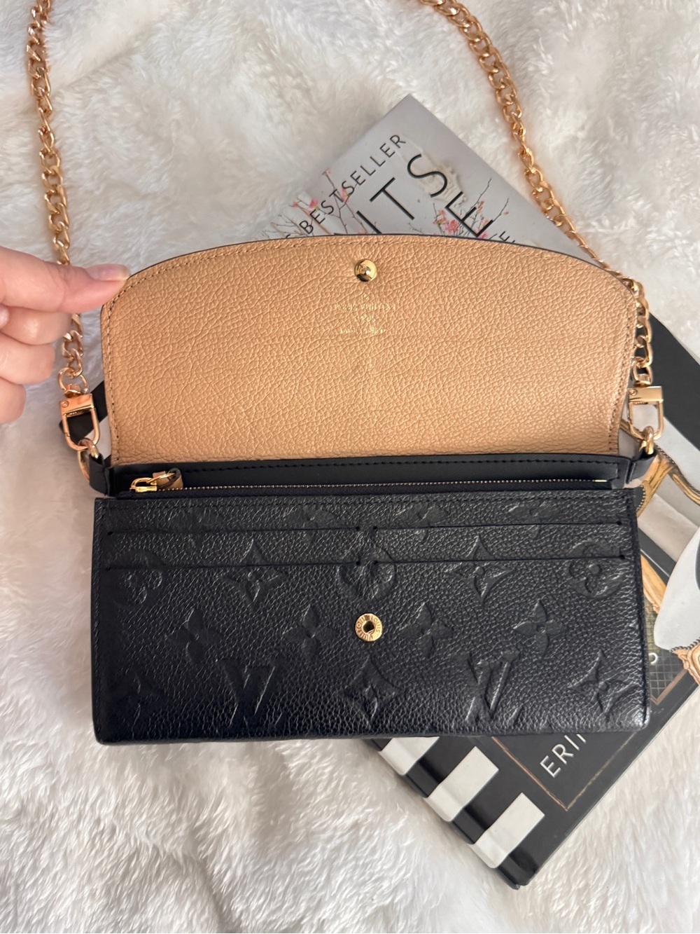 Authentic Louis Vuitton Black Monogram Chain Wallet Crossbody - Picture 3 of 12